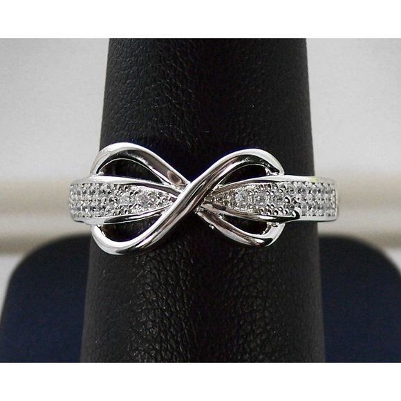 925 STERLING SILVER Infinity Pave Set Cubic Zirconia Ring - Picture 12 of 16